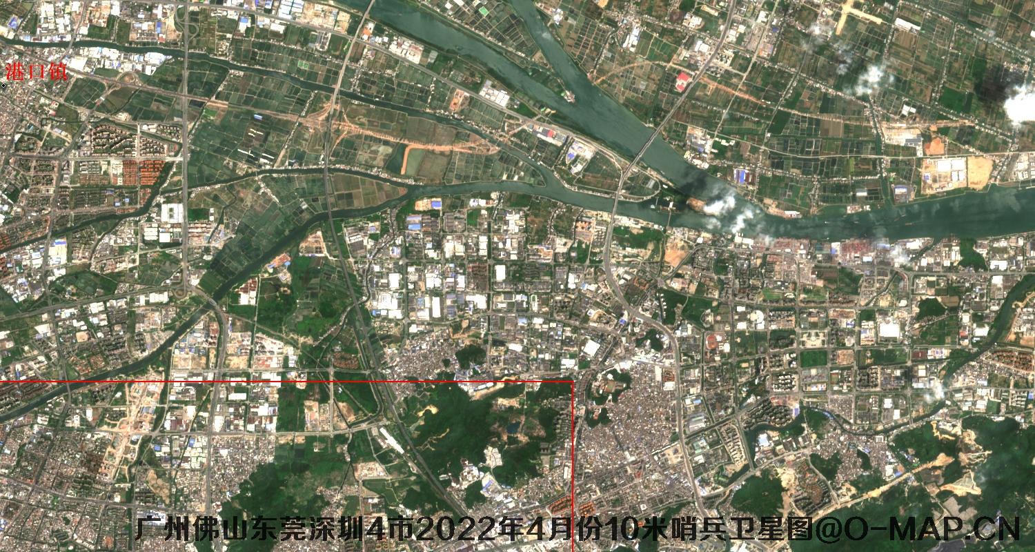 广东省广州市东莞市佛山市深圳市2022年4月份10米哨兵卫星图