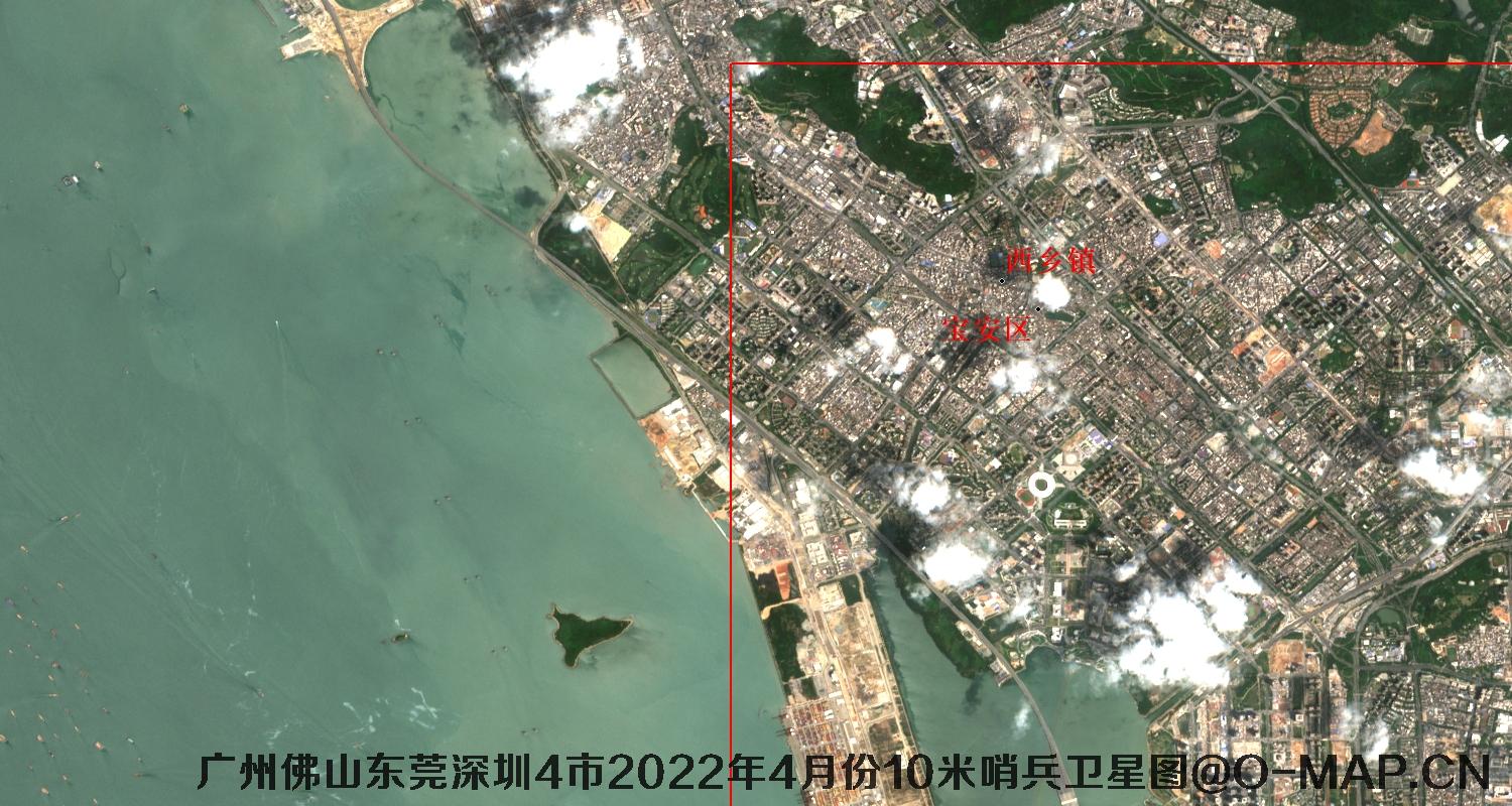 广东省广州市东莞市佛山市深圳市2022年4月份10米哨兵卫星图