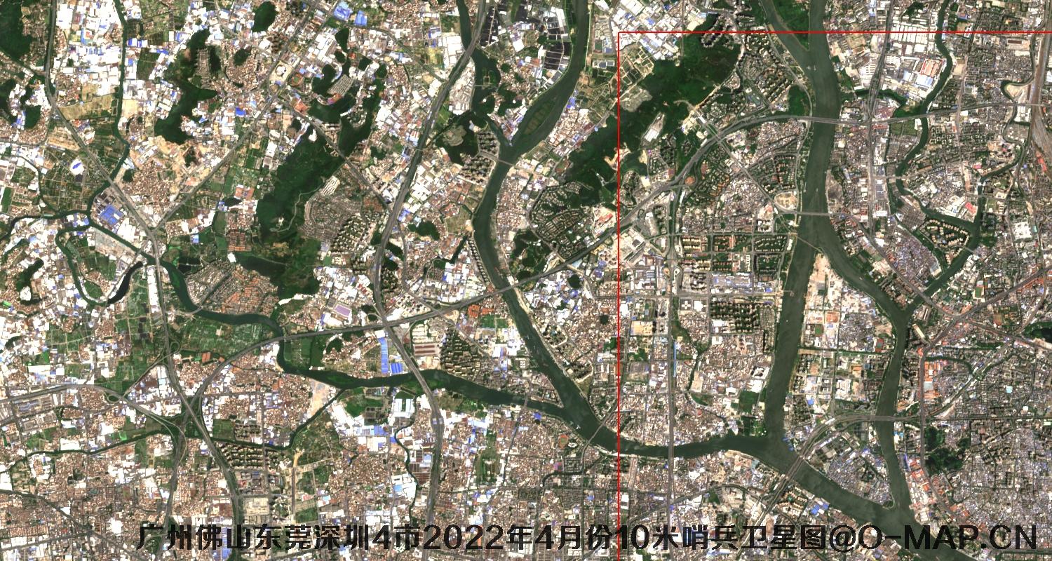 广东省广州市东莞市佛山市深圳市2022年4月份10米哨兵卫星图
