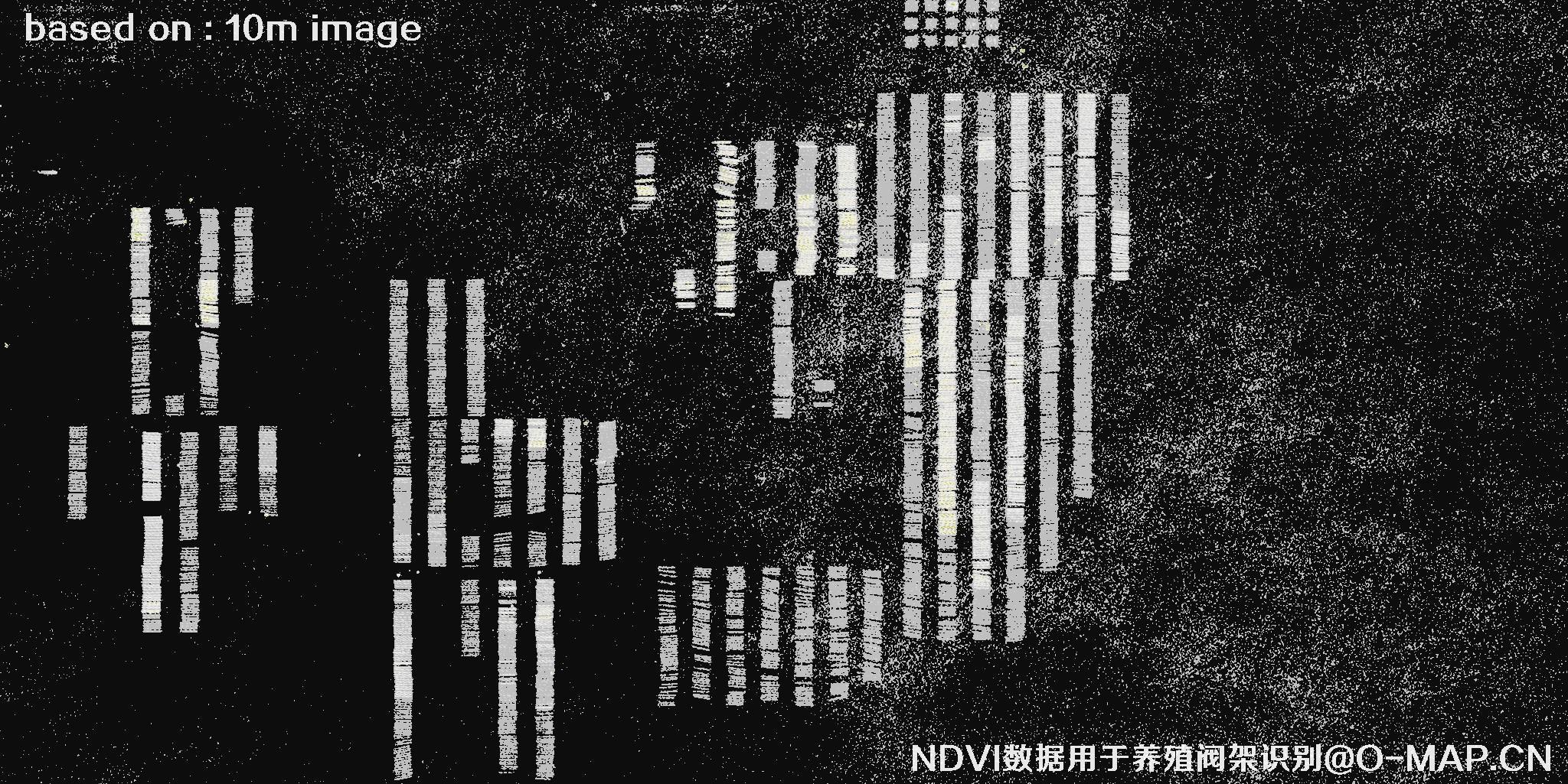 哨兵卫星NDVI数据用于识别海上养殖阀架卫星图