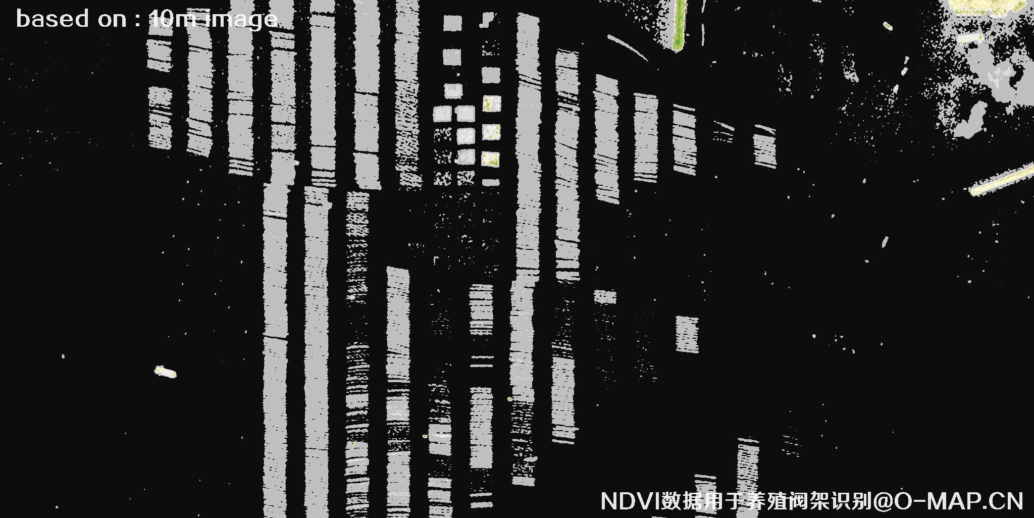 哨兵卫星NDVI数据用于识别海上养殖阀架卫星图