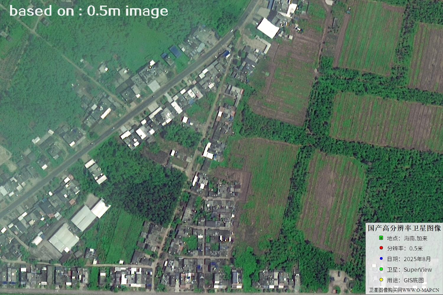 海南加来2025年最新0.5米SuperView卫星图像