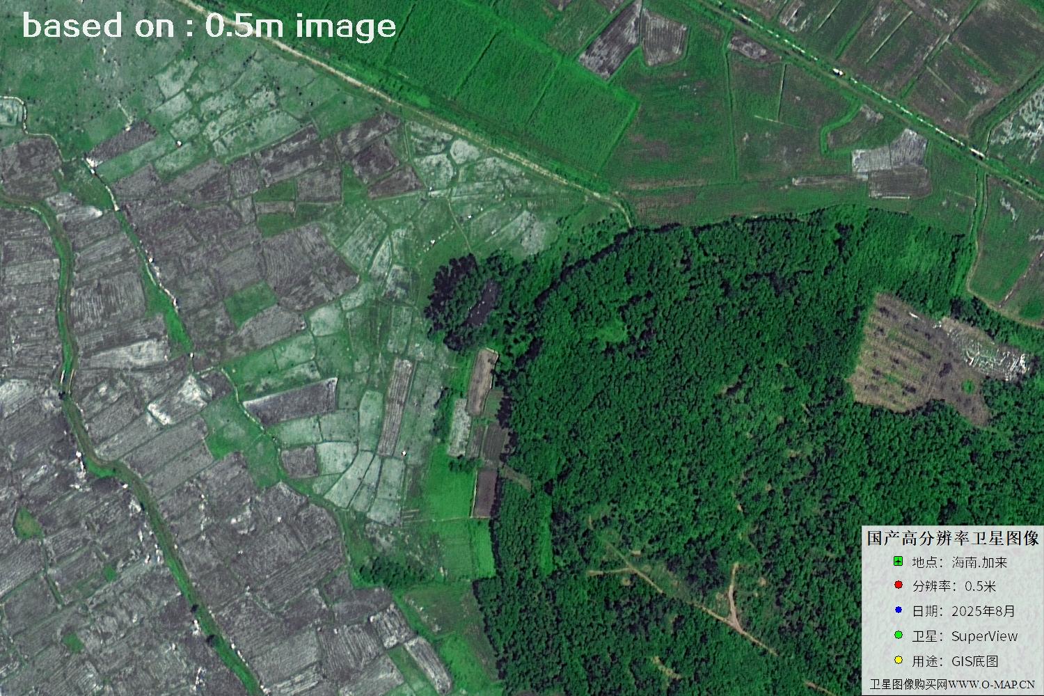 海南加来2025年最新0.5米SuperView卫星图像