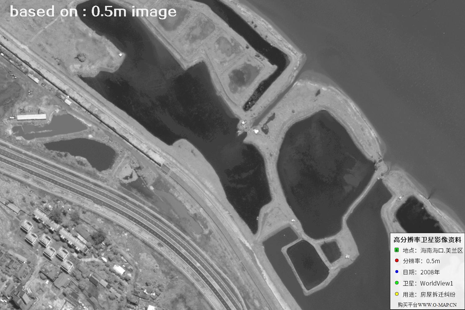 海口市美兰区2008年WorldView1卫星图像