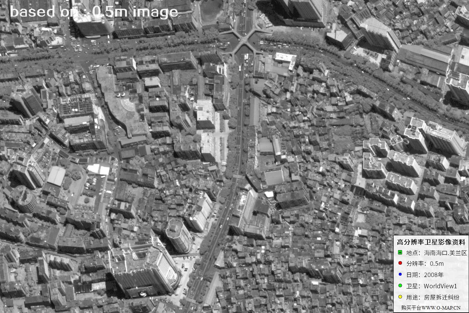 海口市美兰区2008年WorldView1卫星图像