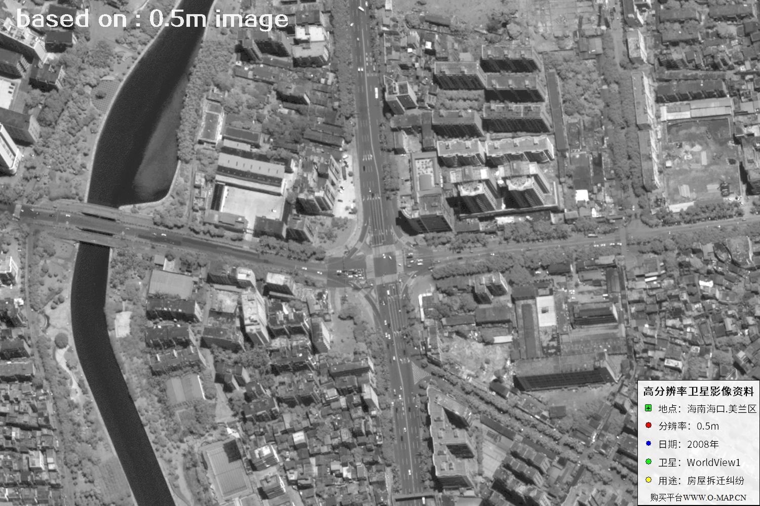 海口市美兰区2008年WorldView1卫星图像