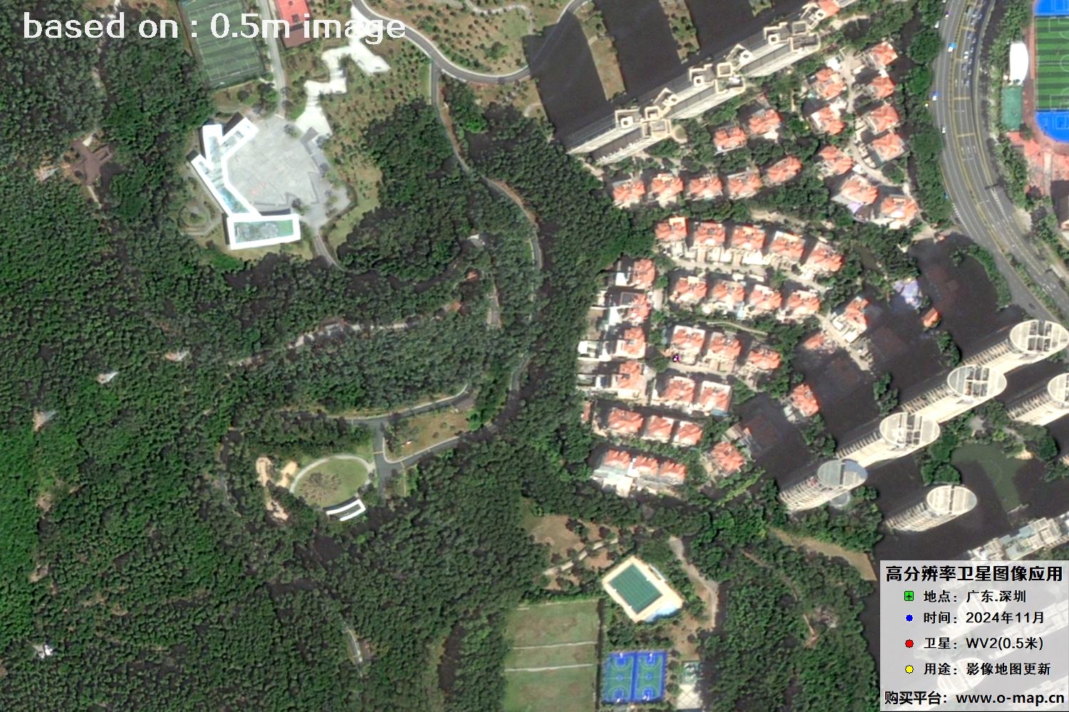 WorldView2卫星2024年11月份拍摄的深圳市0.5米卫星图像