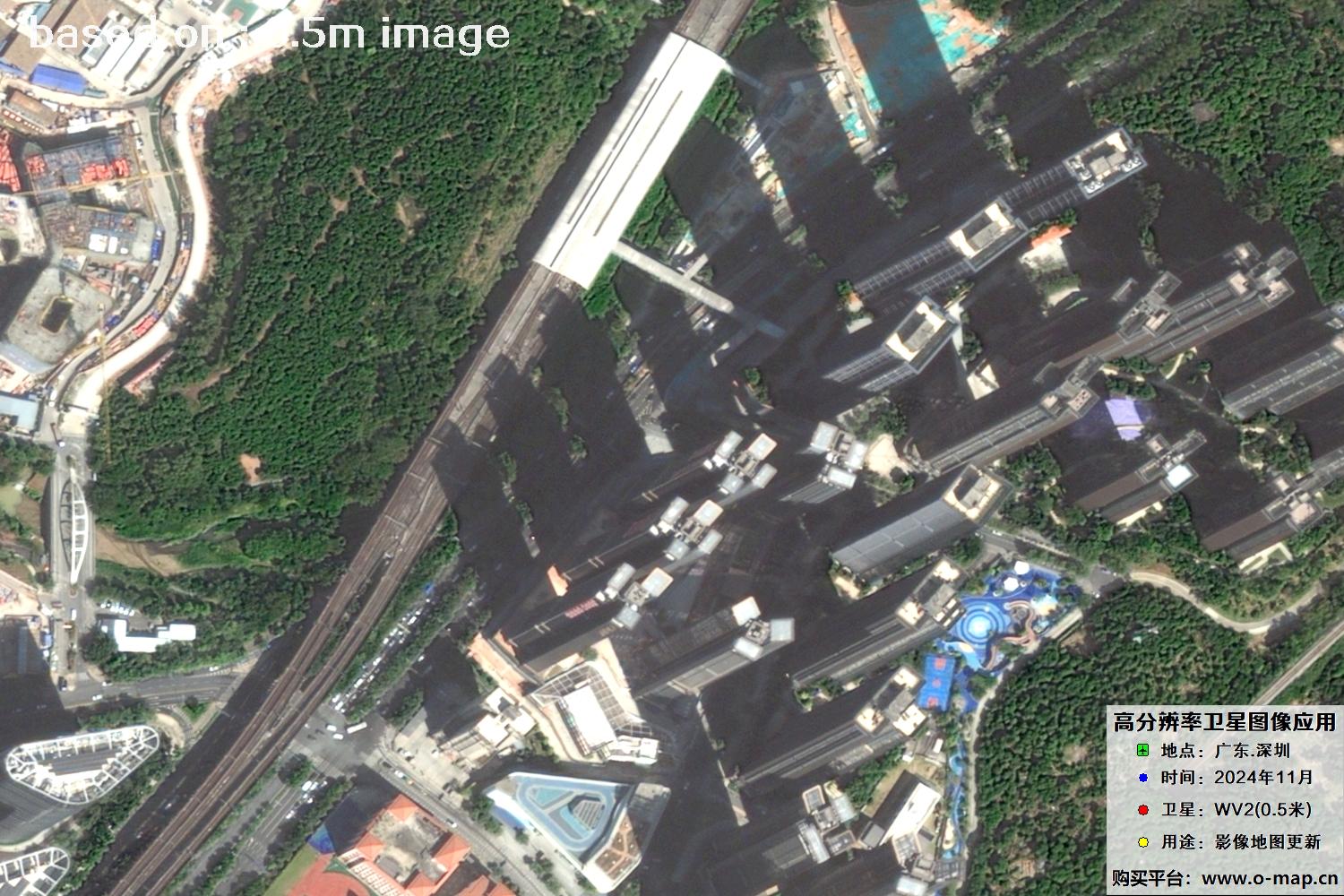 WorldView2卫星2024年11月份拍摄的深圳市0.5米卫星图像