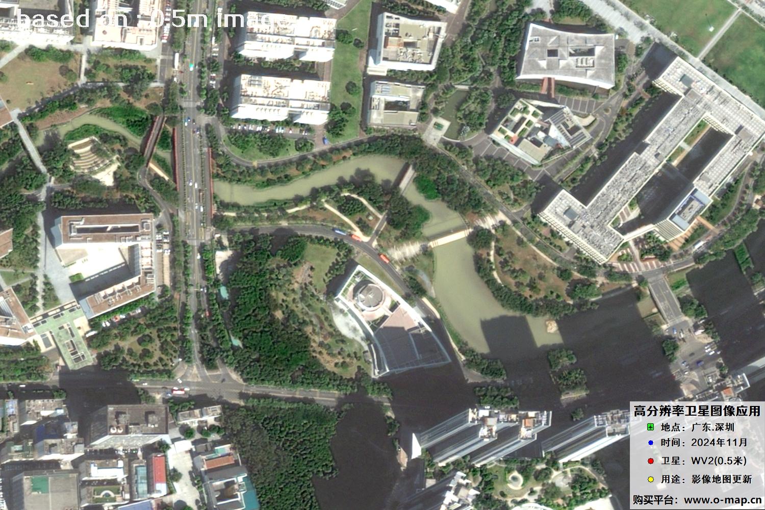 WorldView2卫星2024年11月份拍摄的深圳市0.5米卫星图像
