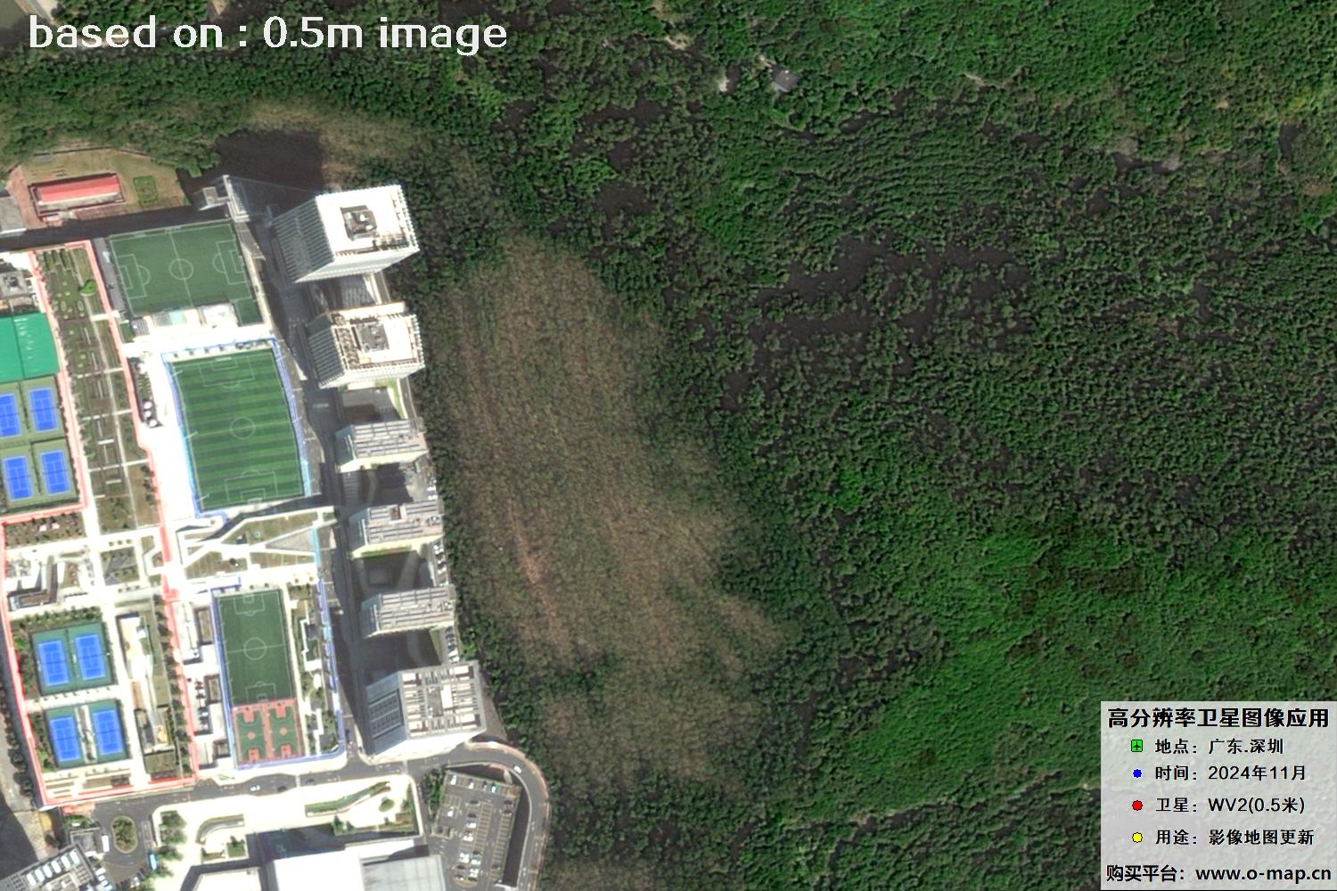 WorldView2卫星2024年11月份拍摄的深圳市0.5米卫星图像