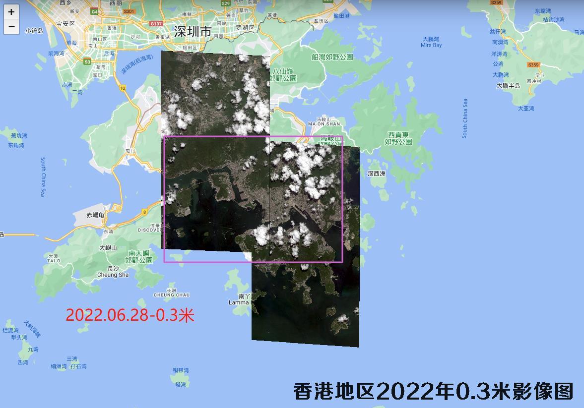 香港地区2022年0.3米分辨率卫星图查询结果