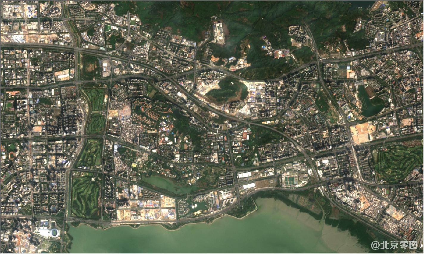 深圳香港地区2021年2月份卫星地图