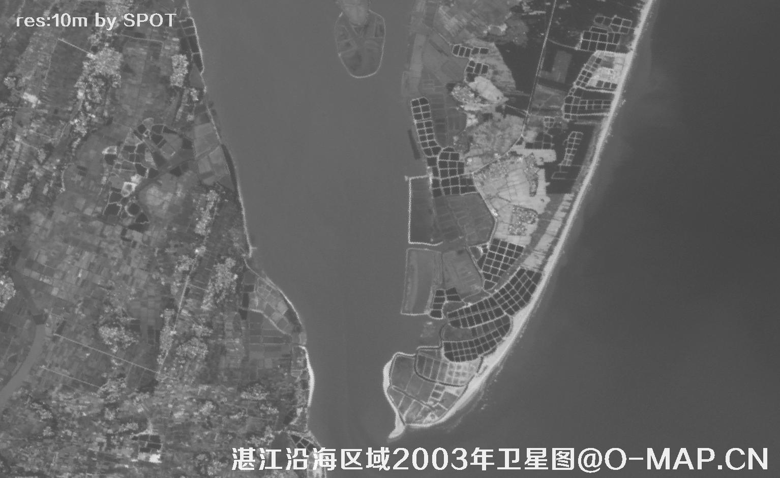 广东省湛江沿海区域2003年历史影像图