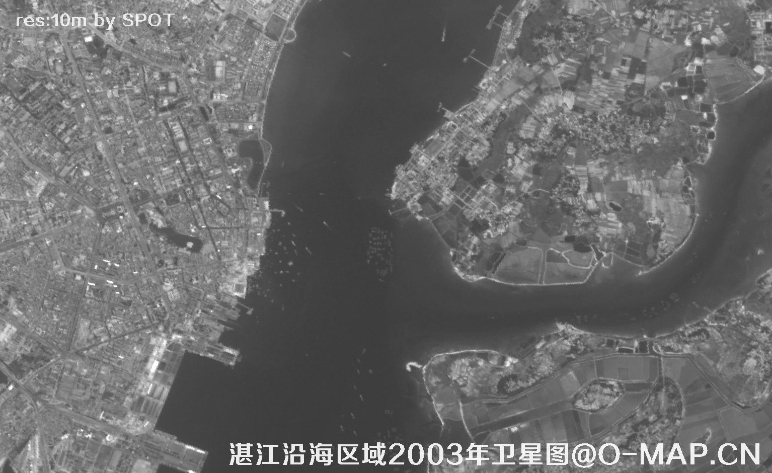 广东省湛江沿海区域2003年历史影像图