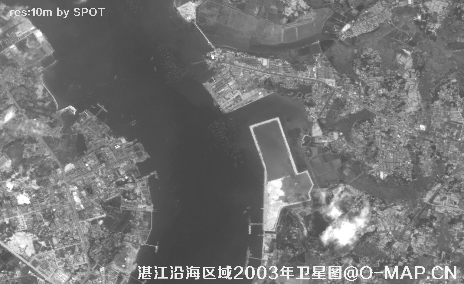 广东省湛江沿海区域2003年历史影像图