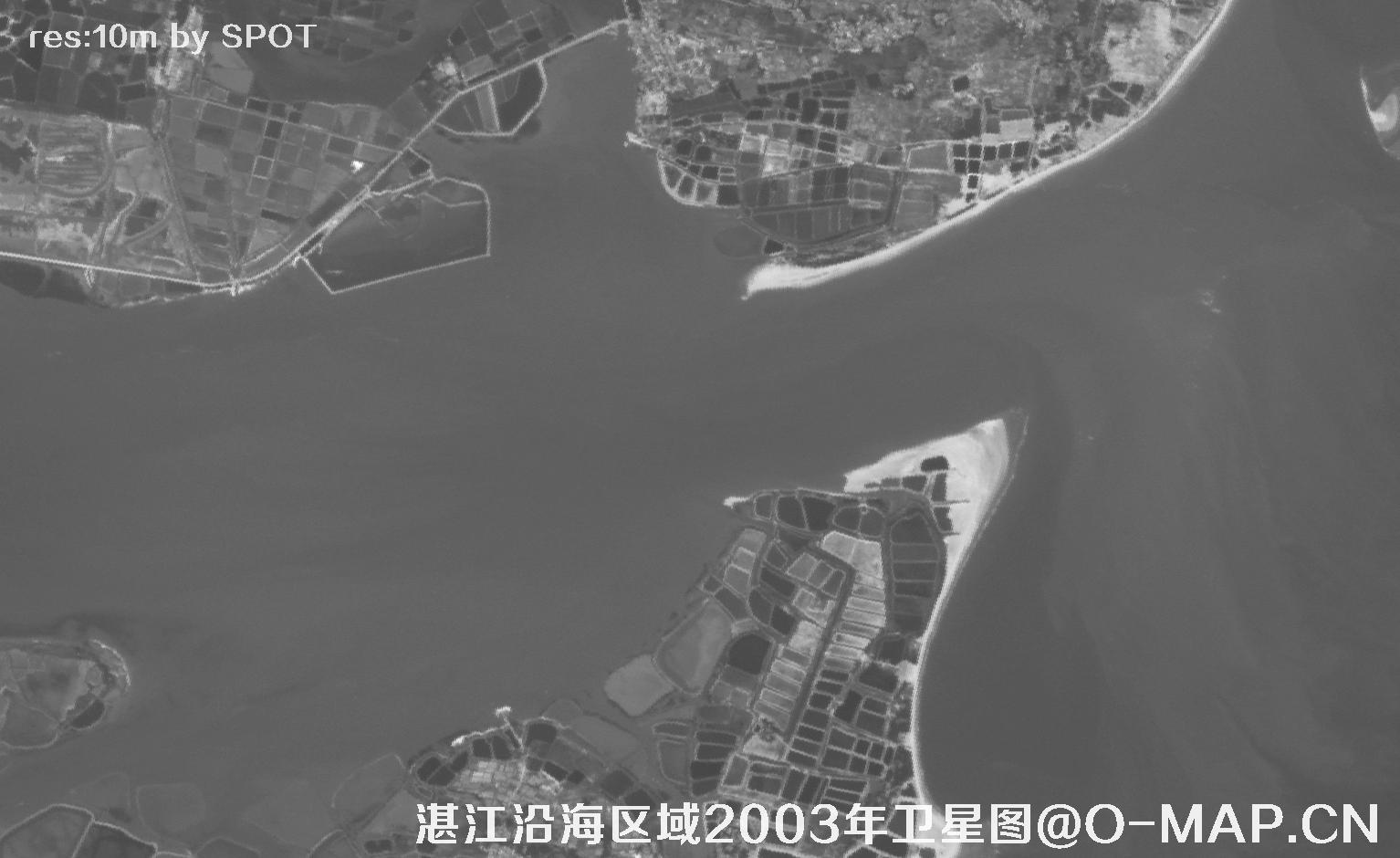 广东省湛江沿海区域2003年历史影像图