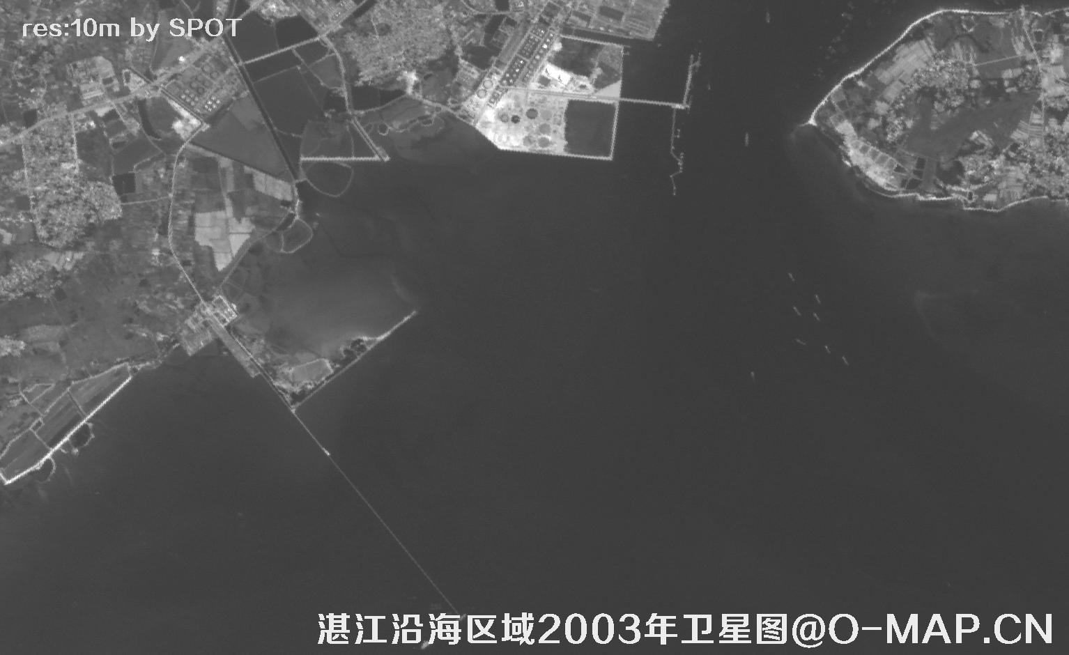 广东省湛江沿海区域2003年历史影像图