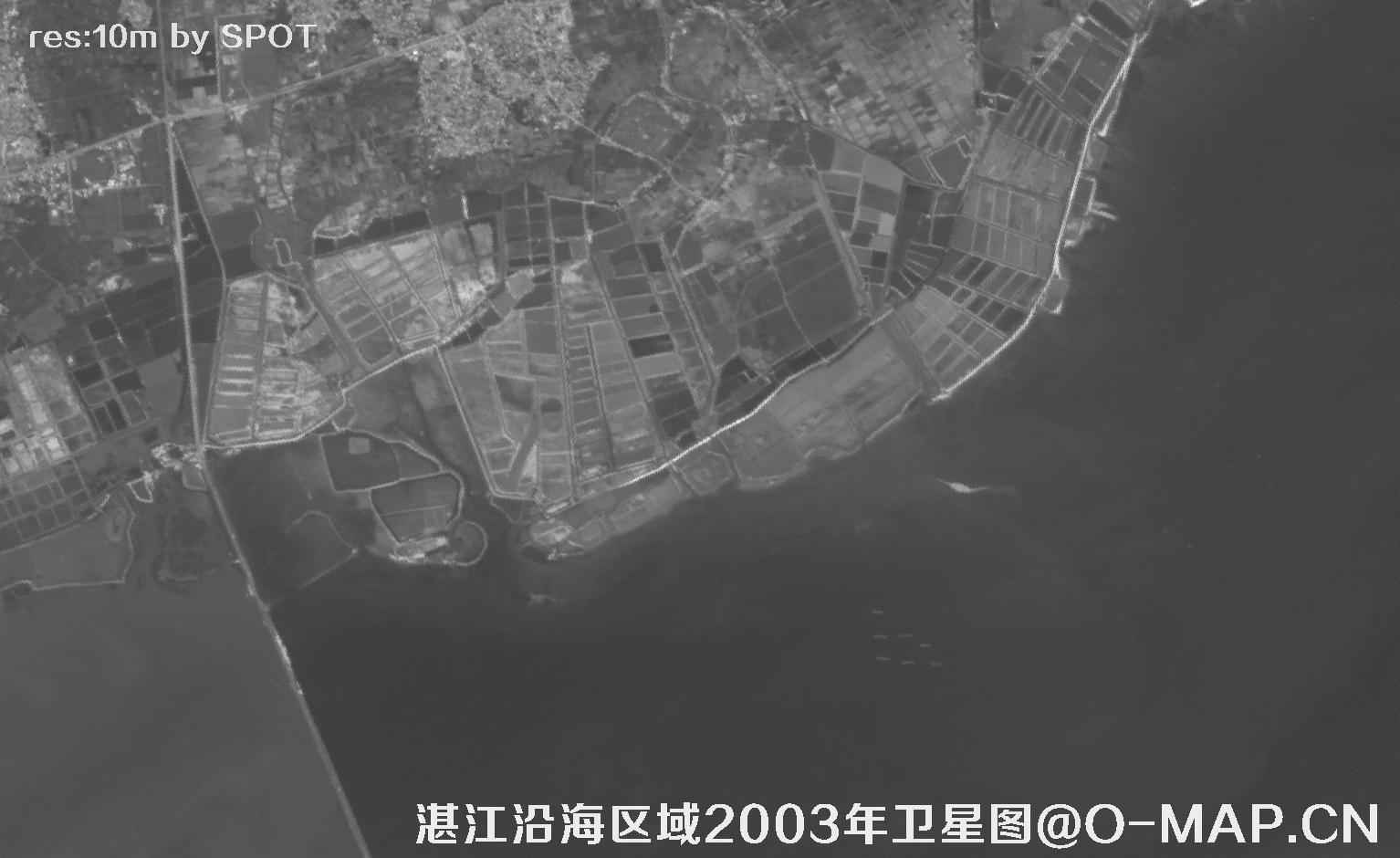广东省湛江沿海区域2003年历史影像图