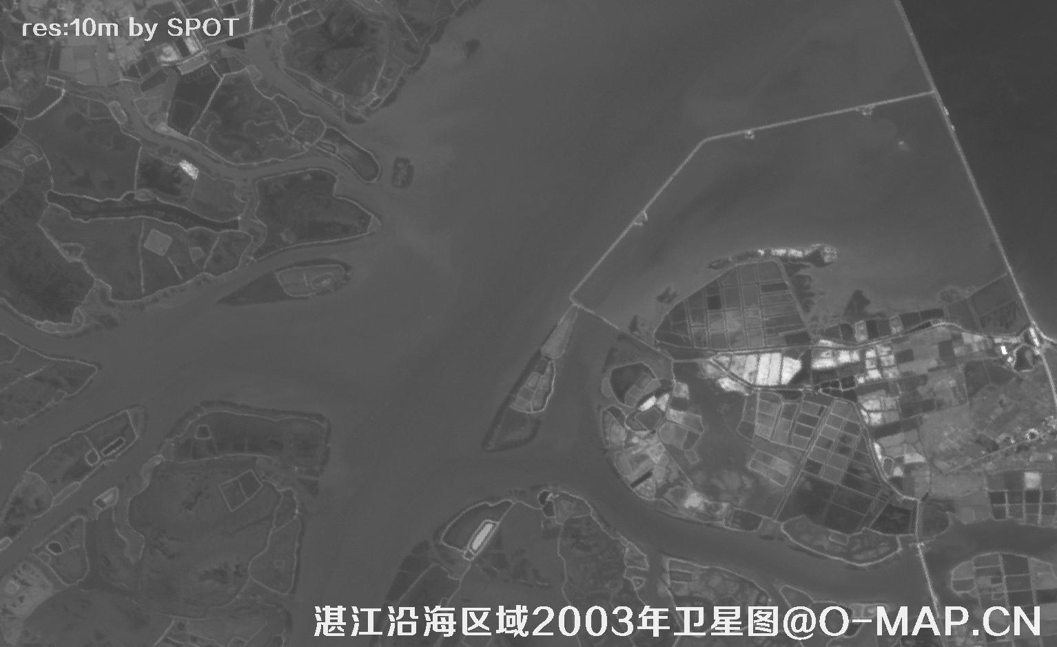 广东省湛江沿海区域2003年历史影像图