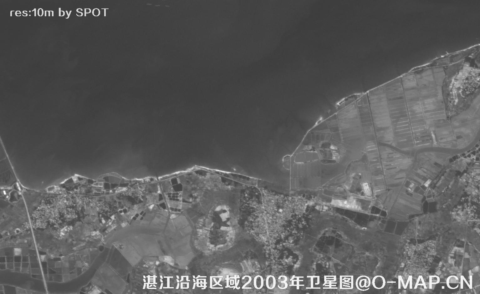 广东省湛江沿海区域2003年历史影像图