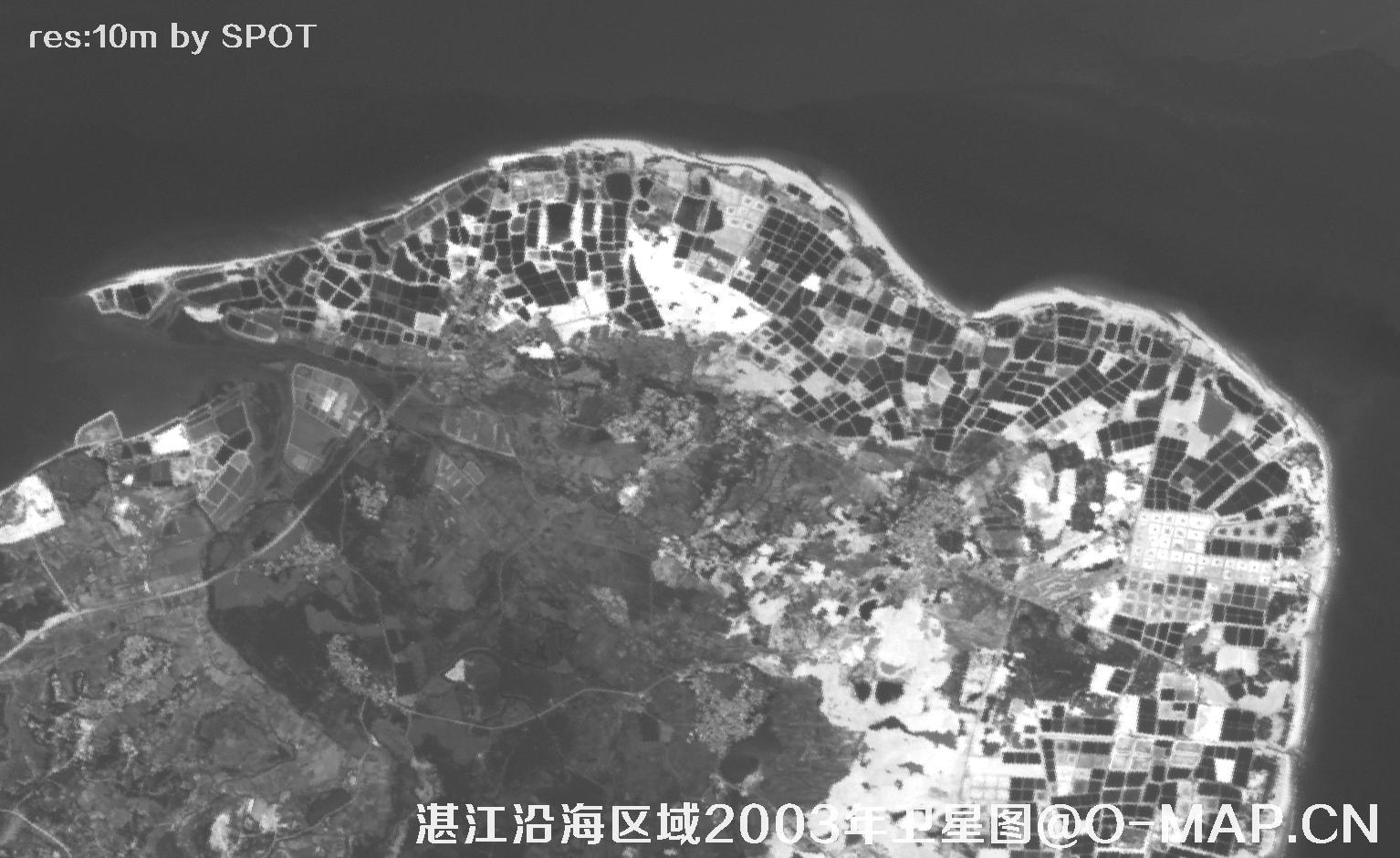 广东省湛江沿海区域2003年历史影像图