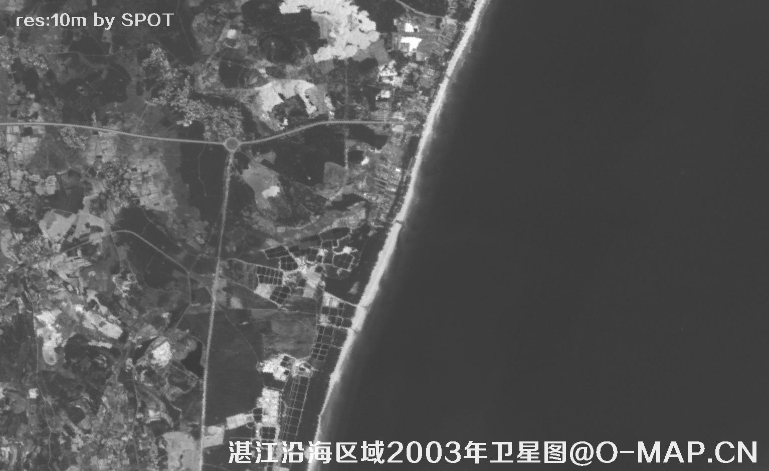 广东省湛江沿海区域2003年历史影像图