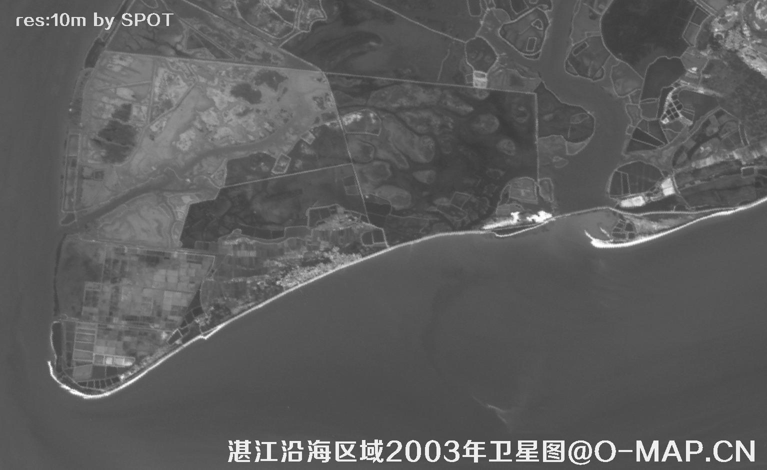 广东省湛江沿海区域2003年历史影像图