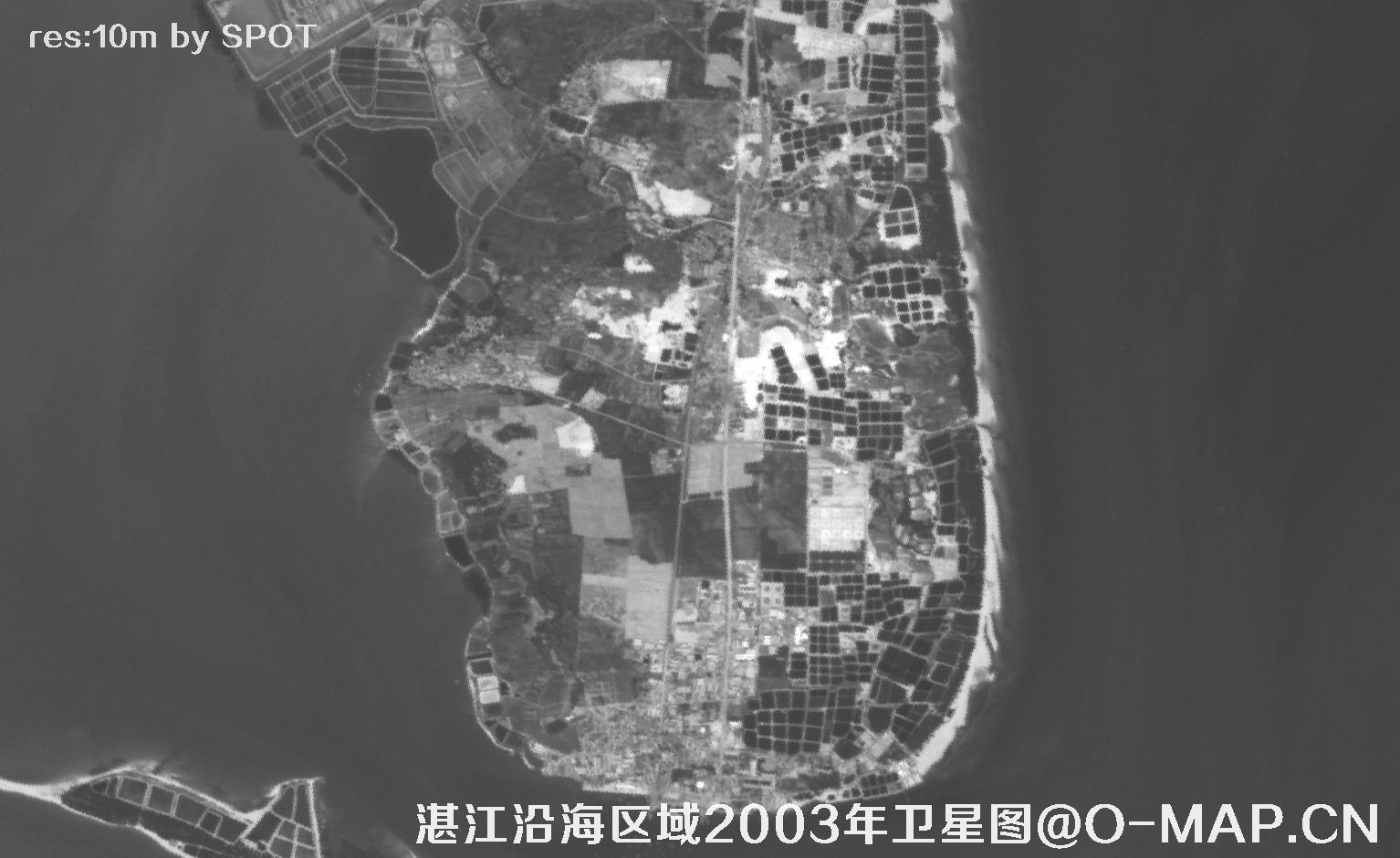 广东省湛江沿海区域2003年历史影像图