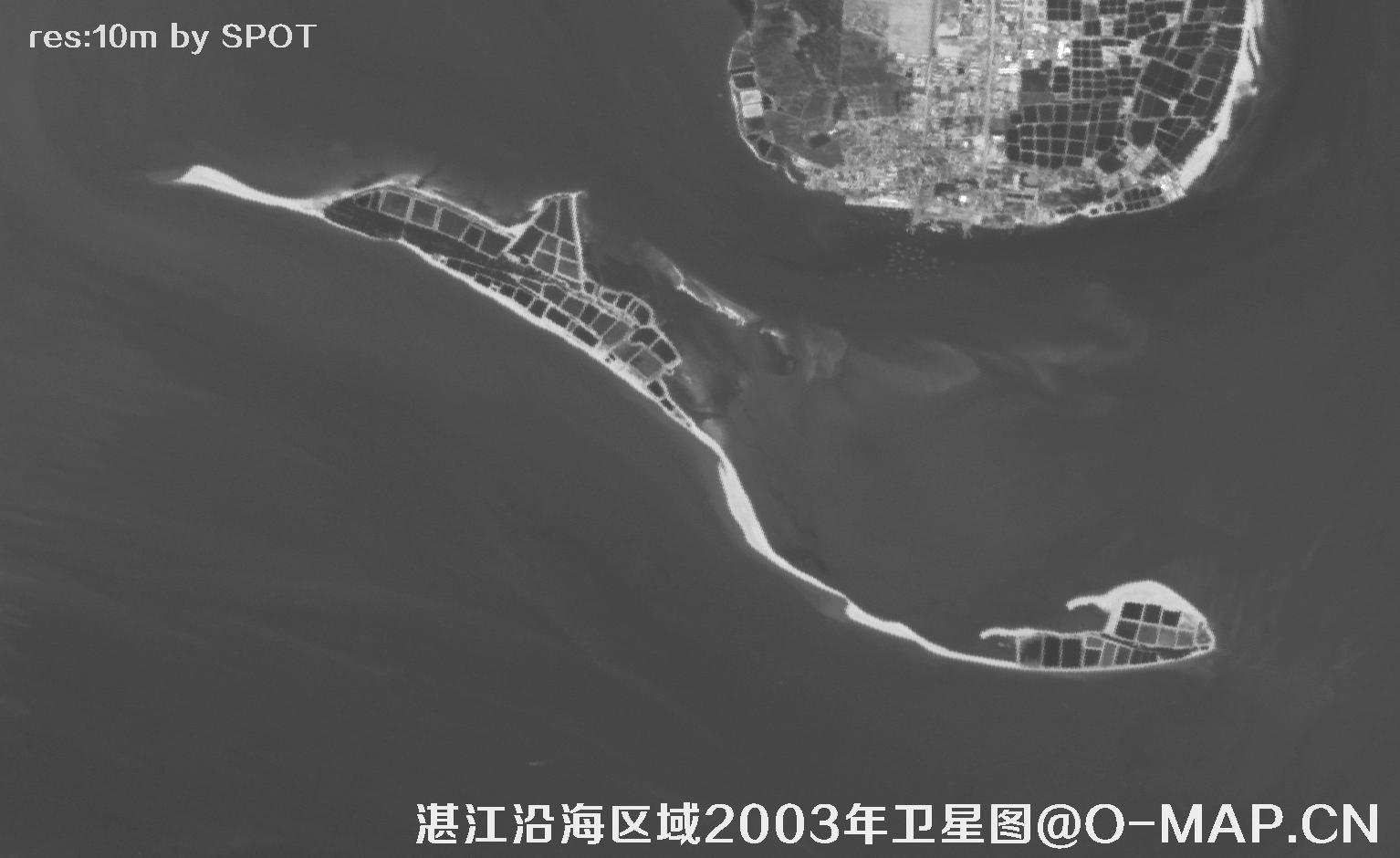 广东省湛江沿海区域2003年历史影像图