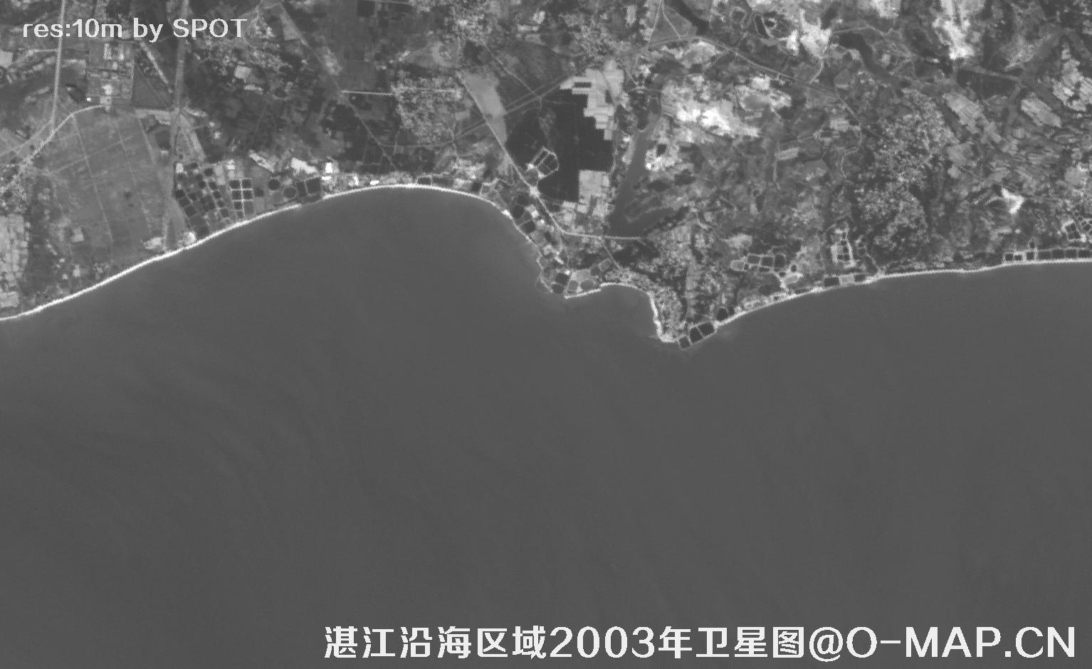 广东省湛江沿海区域2003年历史影像图