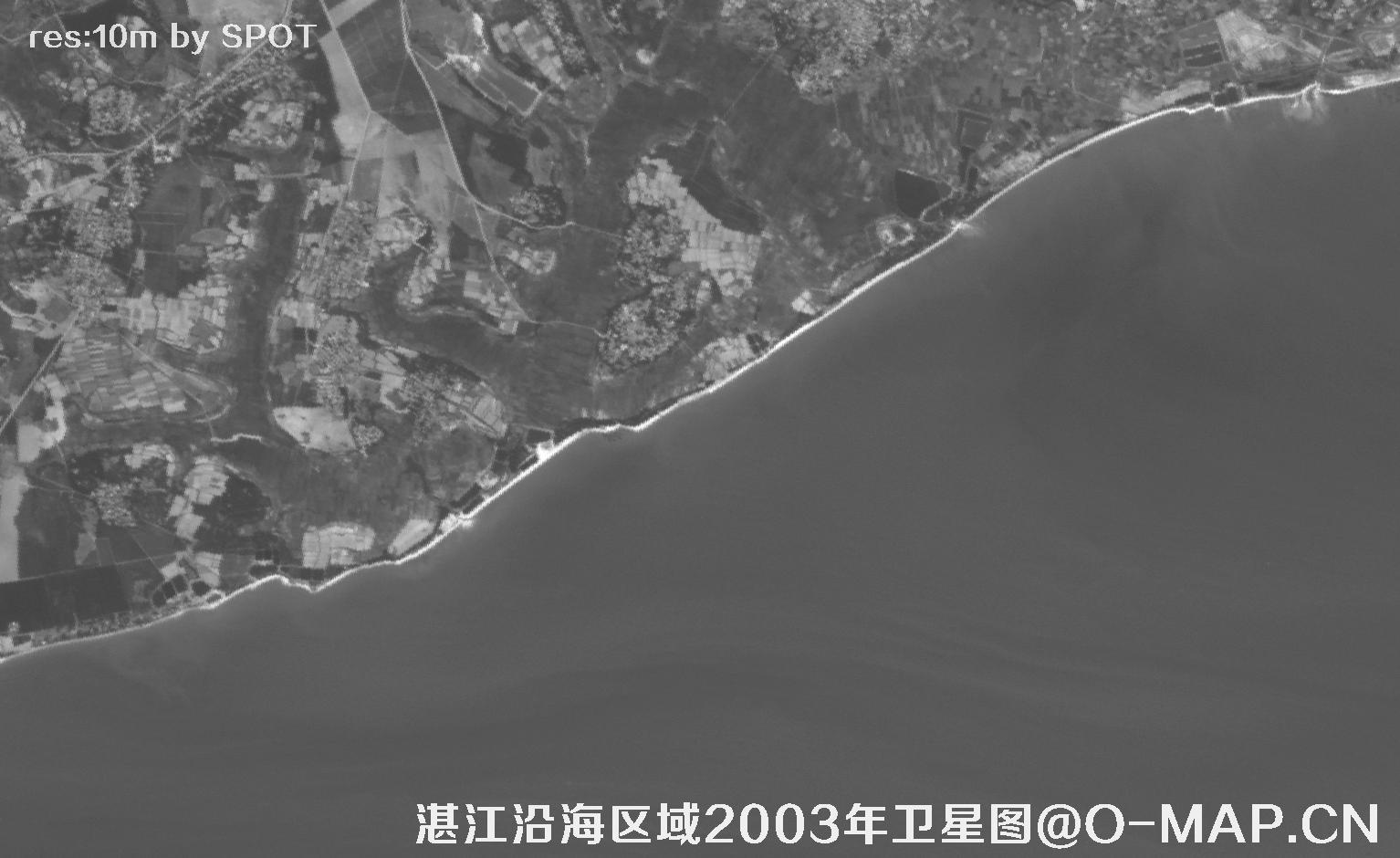 广东省湛江沿海区域2003年历史影像图