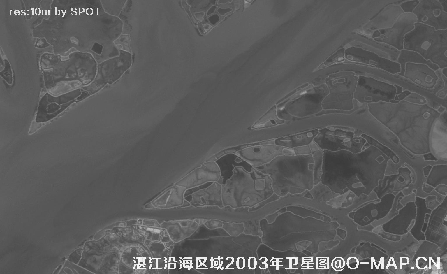 广东省湛江沿海区域2003年历史影像图