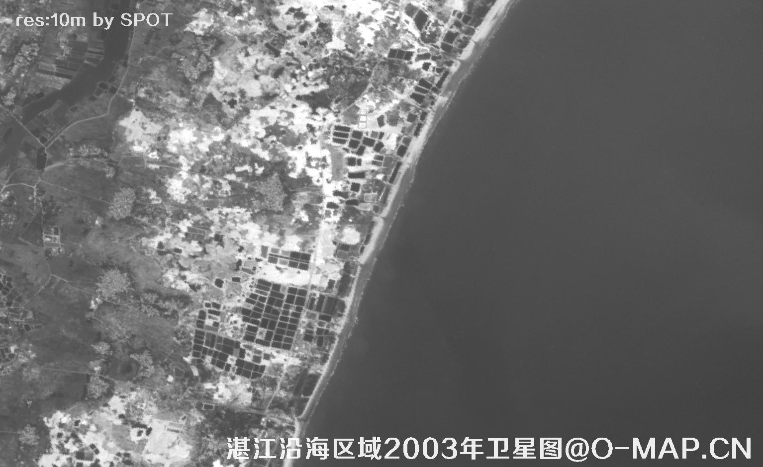 广东省湛江沿海区域2003年历史影像图
