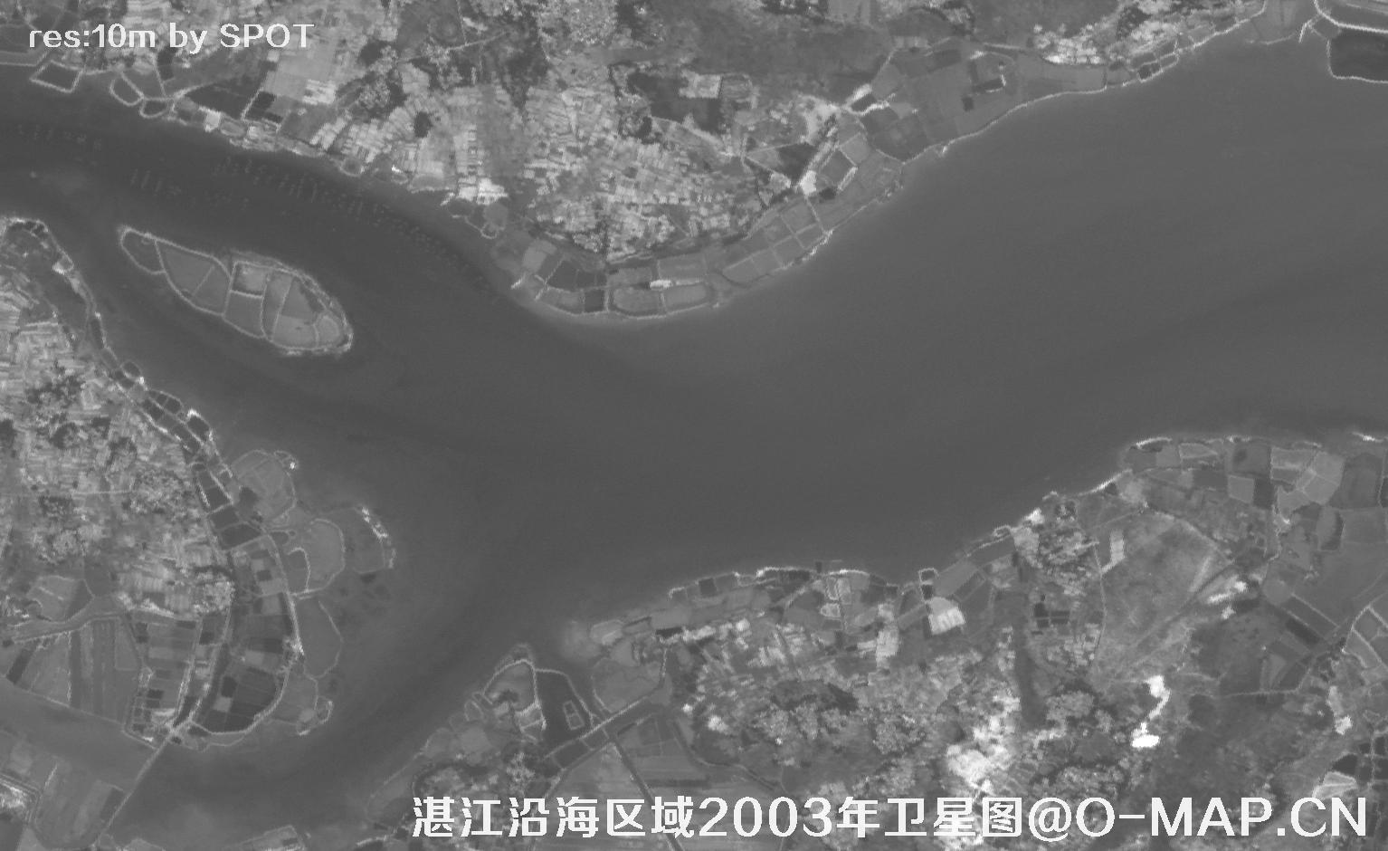 广东省湛江沿海区域2003年历史影像图