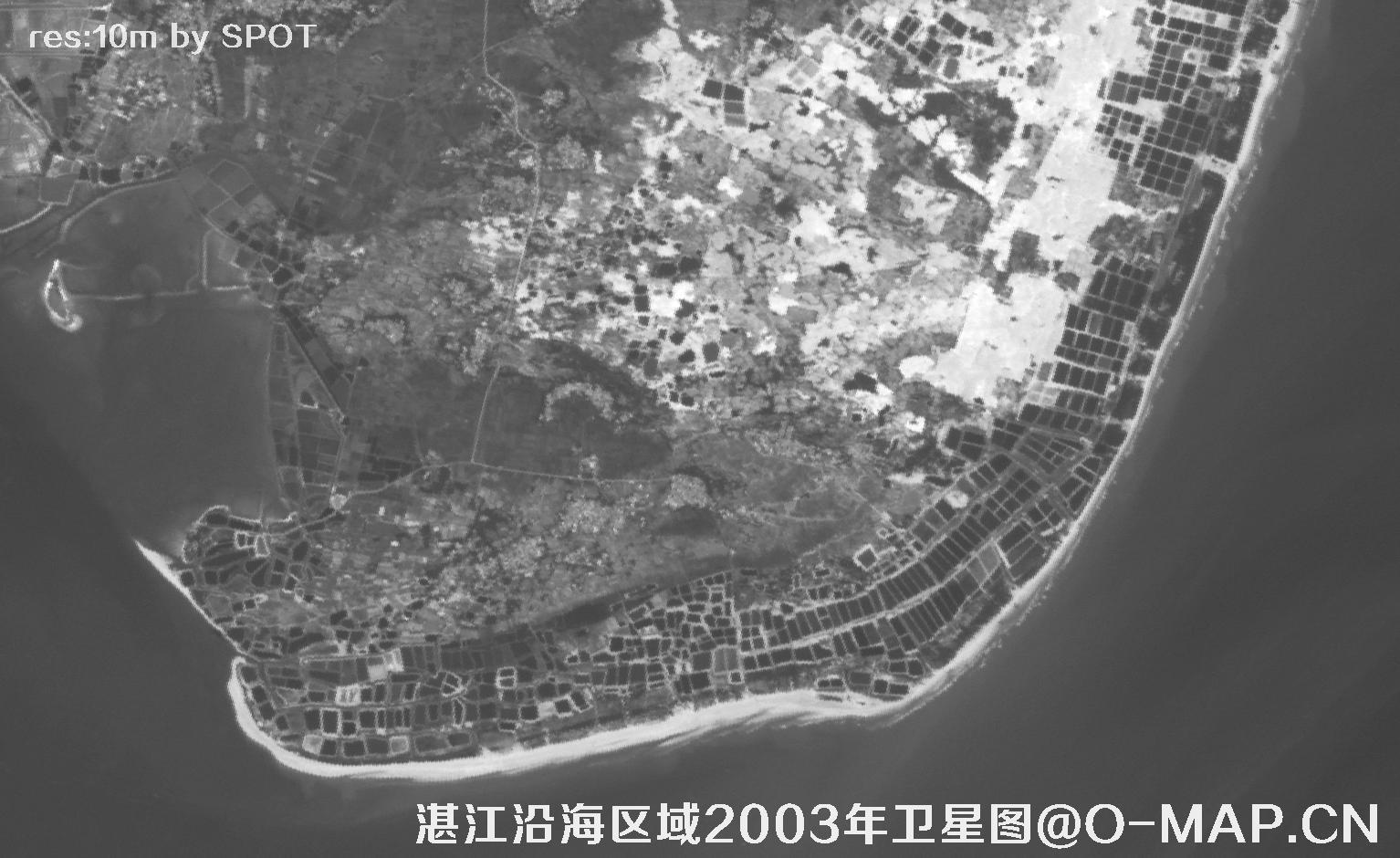 广东省湛江沿海区域2003年历史影像图