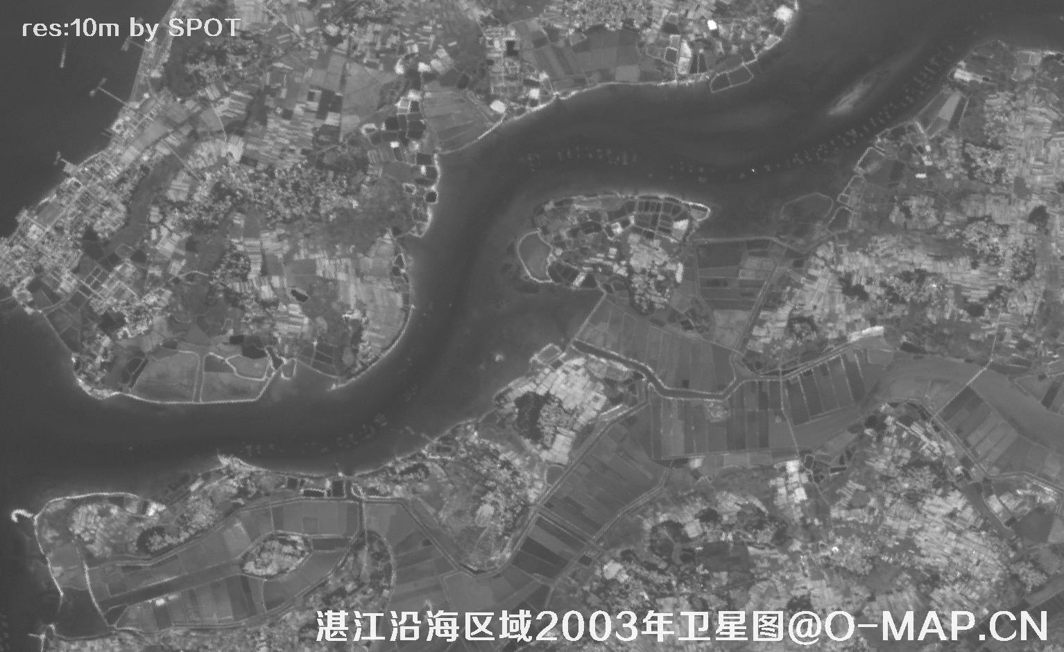 广东省湛江沿海区域2003年历史影像图
