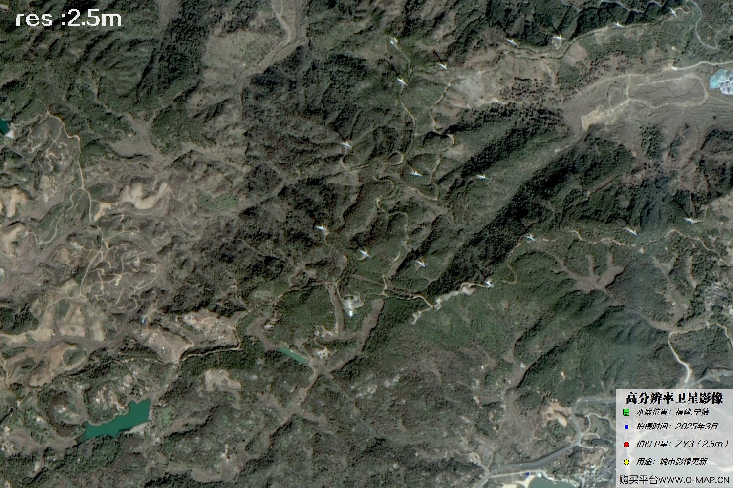 2.5米ZY3卫星2025年3月拍摄的福建省宁德市卫星图像