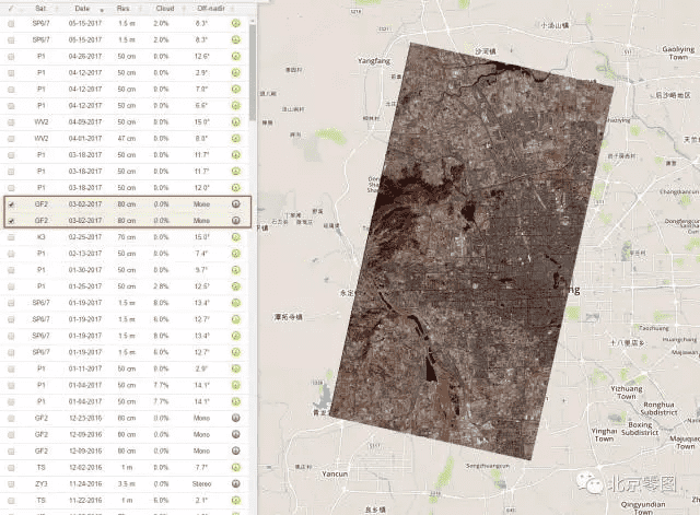 高分2号卫星影像存档数据查询方法-源自北京亿景图