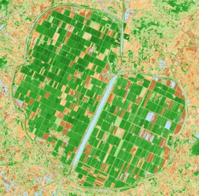 基于10米哨兵2号卫星影像数据的农业光谱分析图