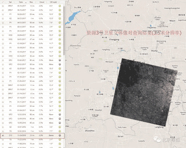 资源3号卫星影像存档数据查询方法-源自北京亿景图