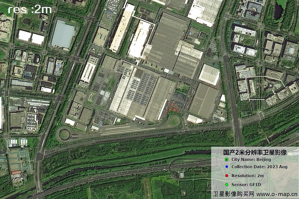 GF1D卫星2023年8月份拍摄的北京市亦庄2米分辨率影像图
