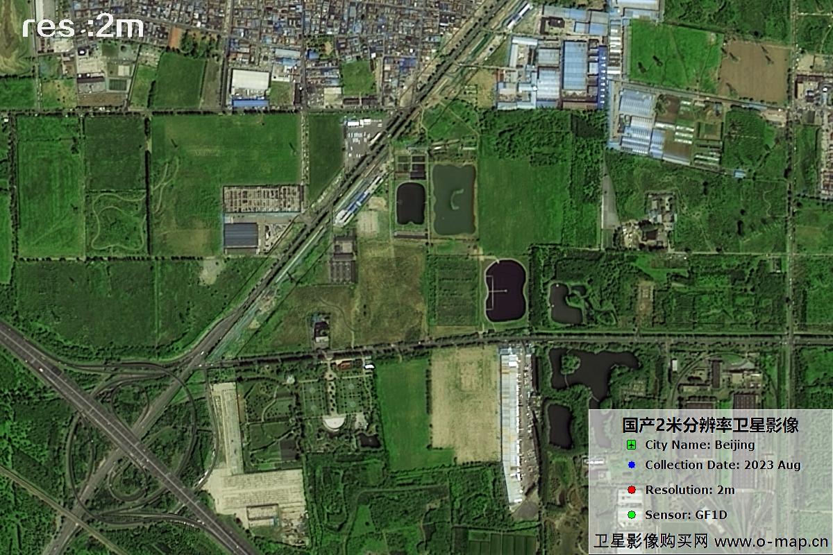 GF1D卫星2023年8月份拍摄的北京市亦庄2米分辨率影像图