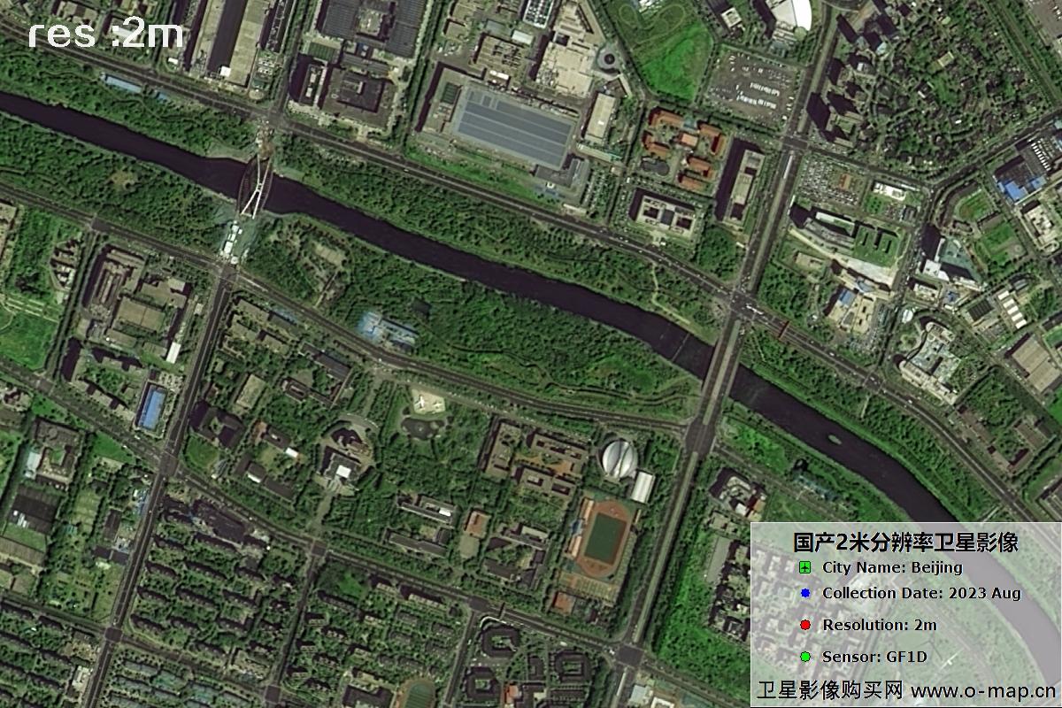 GF1D卫星2023年8月份拍摄的北京市亦庄2米分辨率影像图