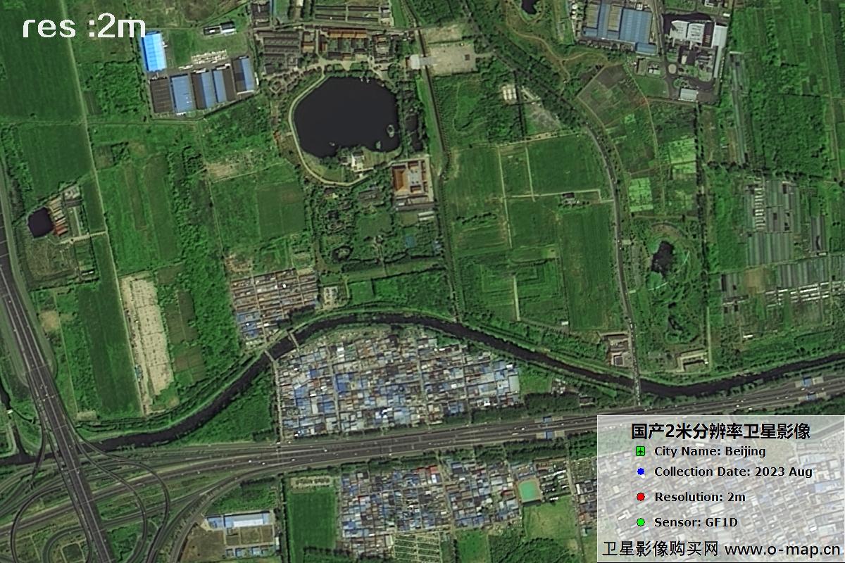 GF1D卫星2023年8月份拍摄的北京市亦庄2米分辨率影像图