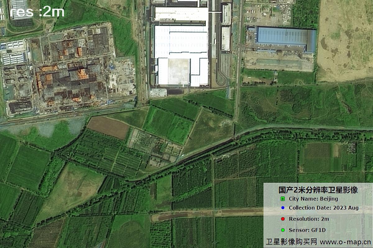 GF1D卫星2023年8月份拍摄的北京市亦庄2米分辨率影像图