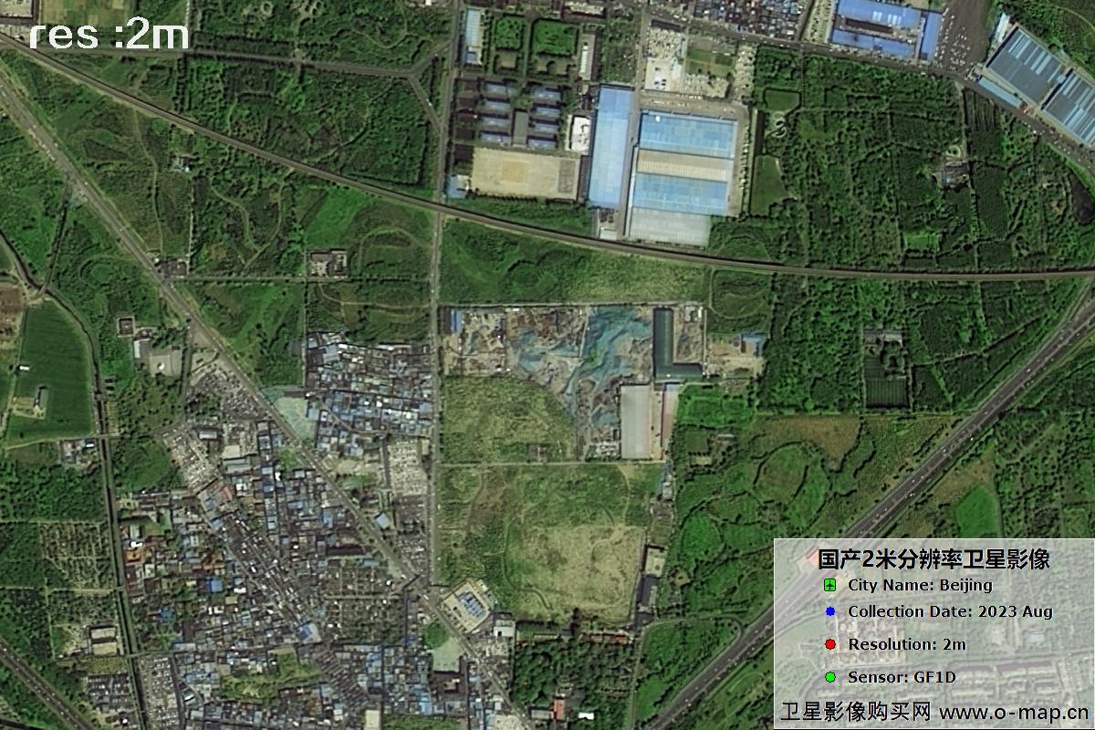GF1D卫星2023年8月份拍摄的北京市亦庄2米分辨率影像图