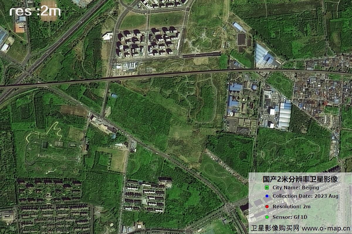 GF1D卫星2023年8月份拍摄的北京市亦庄2米分辨率影像图
