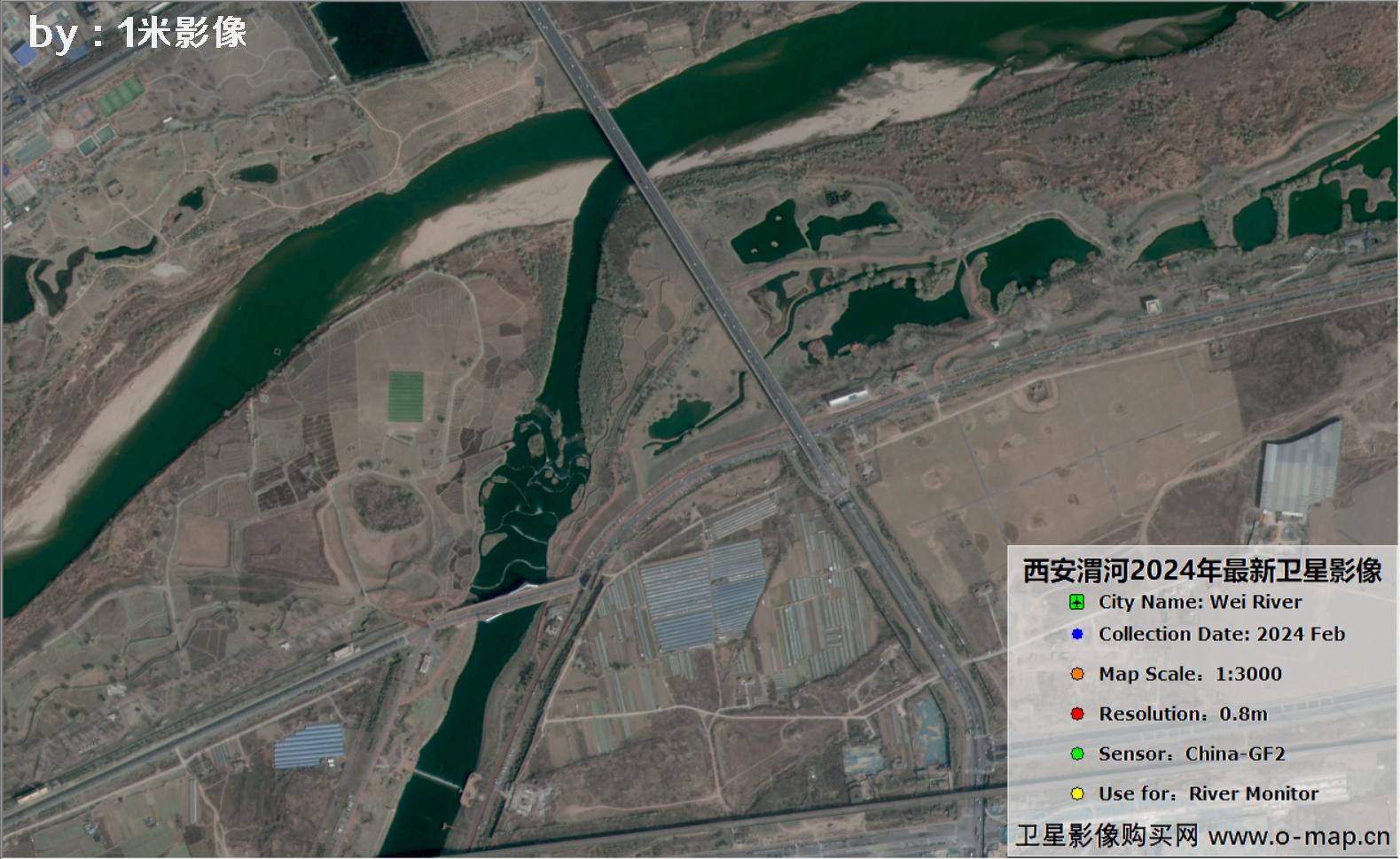 西安市渭河2024年高分二号卫星图1：3000比例尺显示效果