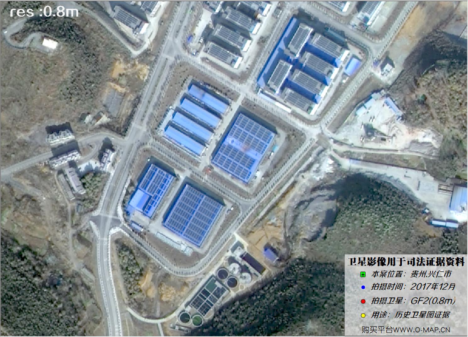 贵州省兴仁市2017年GF2卫星图像用于房屋拆迁卫星图证据