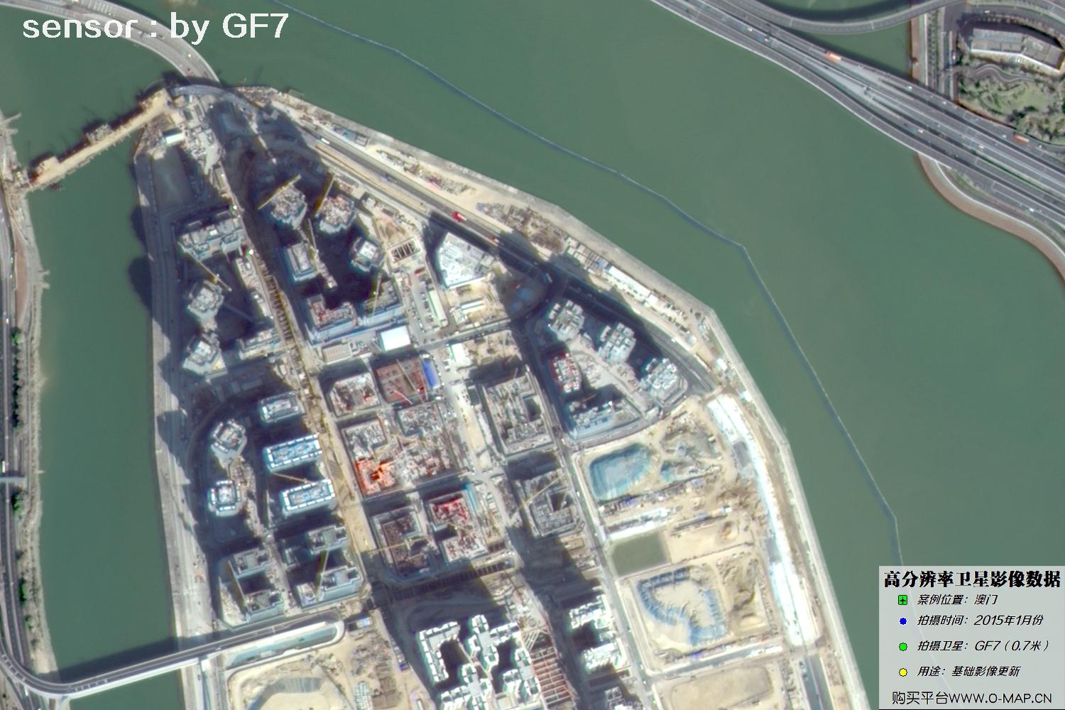 澳门地区2015年1月份gf7高分七号卫星图像